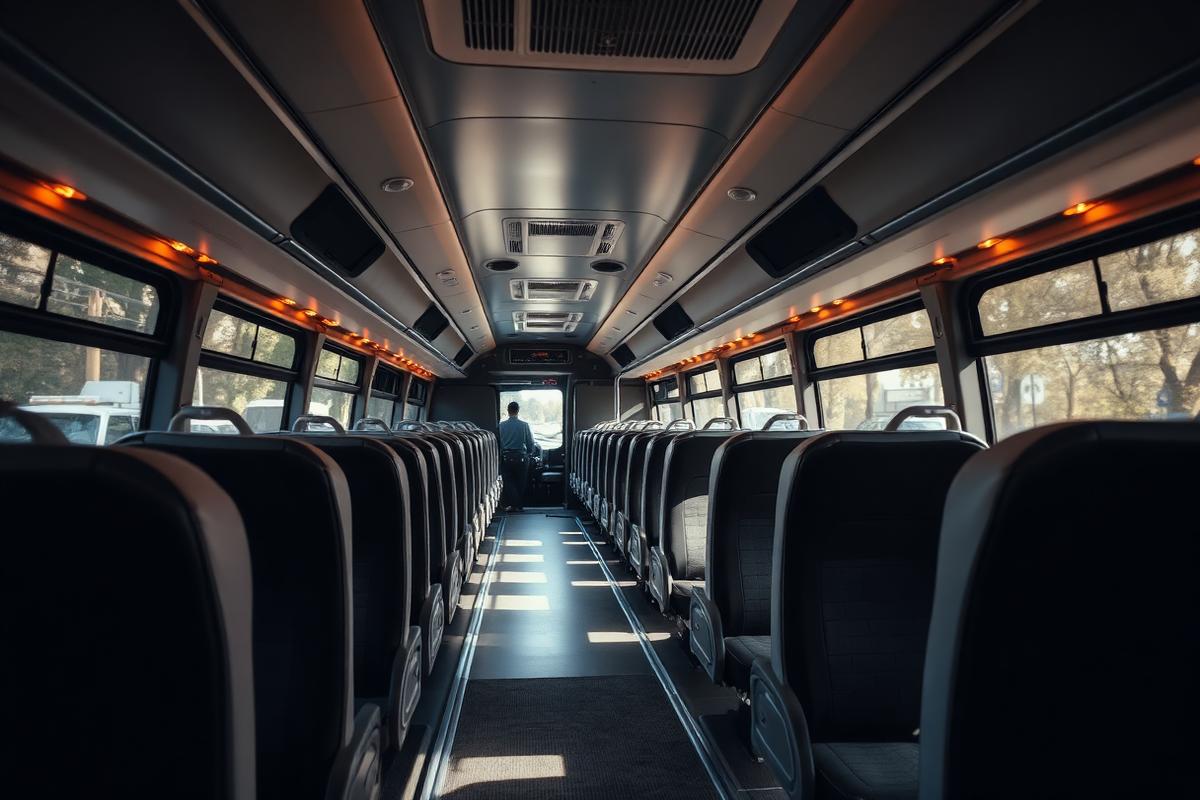 Air-conditioned bus interior